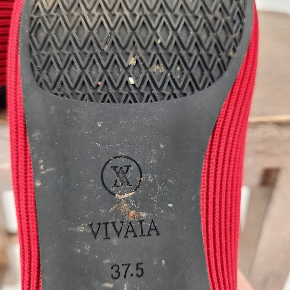 VIVAIA Lightweight Square-Toe V-Cut Flats (Margot Walker) Red size EU/37.5 - Picture 7 of 8